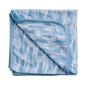 Woolbabe Merino/Organic Cotton swaddle/blanket Summer Waves