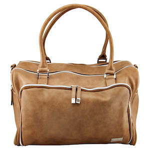 Double Zip Satchel - Latte