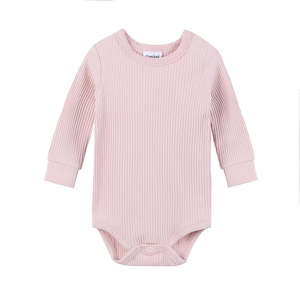 Baby wear: Sienna Ribbed Bodysuit - Dusty Pink