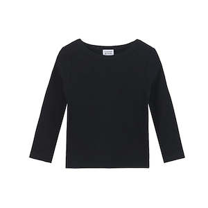 Baby wear: Sienna Long Sleeve Ribbed Top - Black