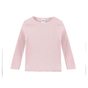 Sienna Long Sleeve Ribbed Top - Dusty Pink