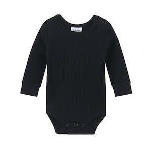 Sienna Ribbed Bodysuit - Black