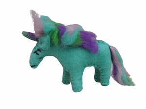 Baby wear: Felt Rainbow Teal Unicorn  - small