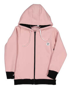 Rad Tribe Zip Hood in Salmon Pink