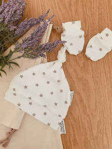 Baby Eden Gift Set - Knotted Hat & Mittens 3-6mths