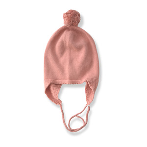 Knit Hat - Tan Rose