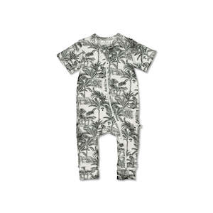 Baby wear: Short Sleeve Zip Suit - Wilderness