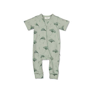 Baby wear: Short Sleeve Zip Suit - Gingko