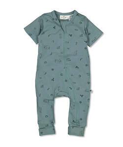 Baby wear: Short Sleeve Zip Suit - Junglette