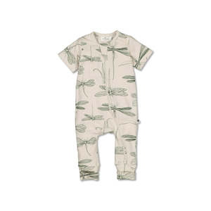 Baby wear: Short Sleeve Zip Suit - Dragonflies