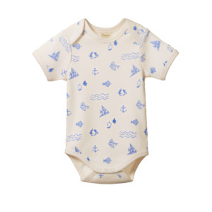 Baby wear: Cotton Short Sleeve Bodysuit - Atlantic