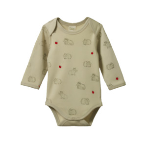 Baby wear: Cotton Long Sleeve Bodysuit - Guinea Pig Gala