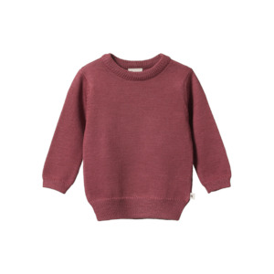 Baby wear: Merino Knit Pullover Rhubarb