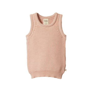 Merino Chunky Knit Vest Rose Dust