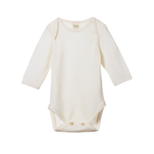 Merino Long Sleeve Bodysuit - Natural