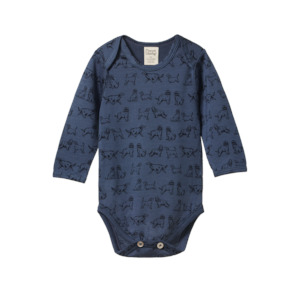 Baby wear: Merino Long Sleeve Bodysuit - Dog Days