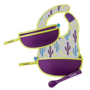 Baby wear: Travel Bib & Spoon - Cactus Capers