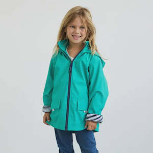 Sea Green Zip Unisex Raincoat