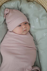 Merino & Bamboo Baby Swaddle - Dusty Rose