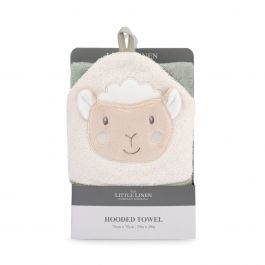 Little Linen Character Hooded Towel - Farmyard Lamb