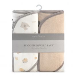 Wholesale trade: Little Linen Hooded Towel 2pk - Nectar Bear