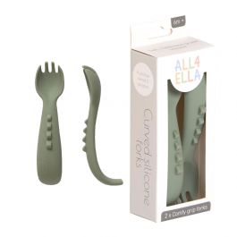 Comfy grip silicone forks 2pk - Olive