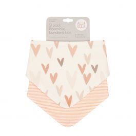 Bandana Bibs 2pk - Hearts