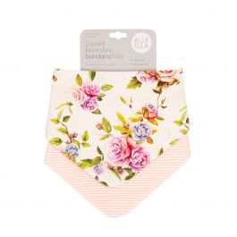 Bandana Bibs 2pk - Rose