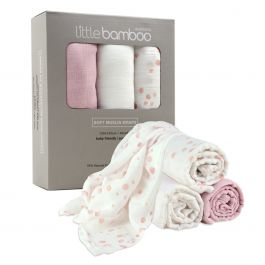 Little Bamboo Muslin Wraps 3pk - Dusty Pink