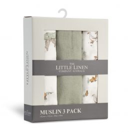 Wholesale trade: Little Linen Muslin 3pk - Farmyard Lamb