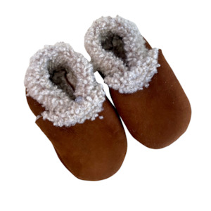 Baby Lambskin Booties Tan