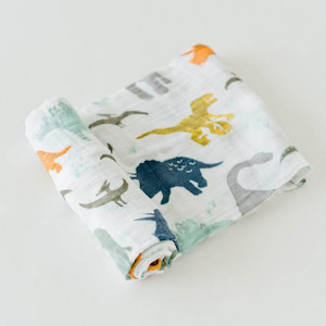 Little Unicorn Cotton Muslin Swaddle - Dino Friends