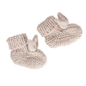 Baby wear: Acorn Cottontail Booties - Oatmeal