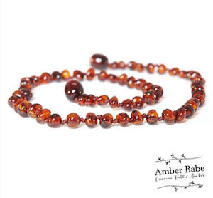 Amber Babe Baltic Amber Baby Necklace - Cherry - 32cm