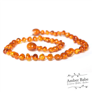 Amber Babe Baltic Amber Baby Necklace - Honey- 32cm