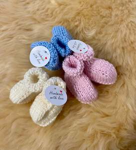 Baby wear: 100% Pure Merino Prem Booties (00000) - Choose Your Colour