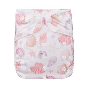 Bear & Moo Reusable OSFM Cloth Nappy - Sunset Seashells