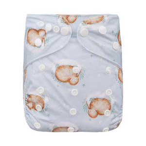 Bear & Moo Reusable OSFM Cloth Nappy - Sleepy Kiwi