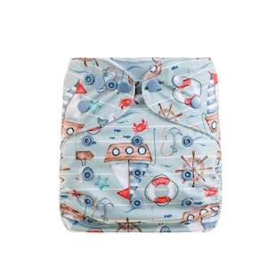 Bear & Moo Reusable OSFM Cloth Nappy - Sailing the Seas