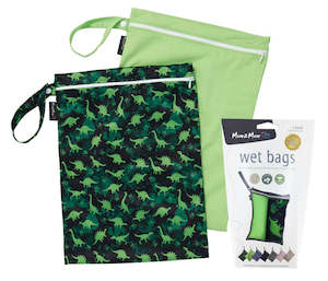 Mum2mum Wetbags Twin Pack - Dino & Lime