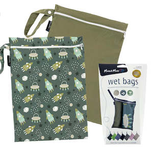 Baby wear: Mum2mum Wetbags Twin Pack - Rockets & Olive