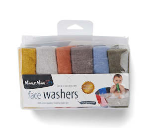 Baby wear: Mum2mum Face Washers - Pack of Six - Earth