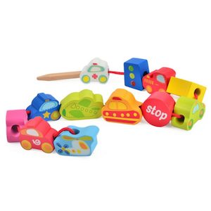 Baby wear: Classic World Natural Wood Traffic Beads