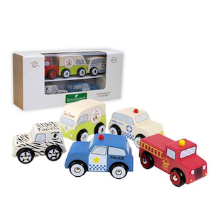 Discoveroo Wooden Emergency 5 Car Set