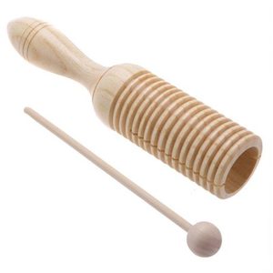 Baby wear: Natural Wooden Ribbed Sound Tube Instrument