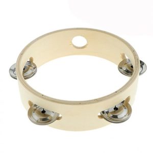 Natural Wooden Tambourine - 15cm