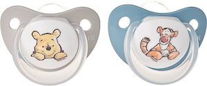 NUK Star Disney Winnie the Pooh Silicone Soother 2 pack - Choose from Blue, Pink, Green