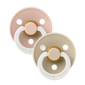 BIBS Glow in the Dark Pacifier 2 pack - Blush/Vanilla (NIGHT GLOW)