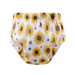 Baby wear: Bear & Moo Training Nappy - Sunflowers & Bees