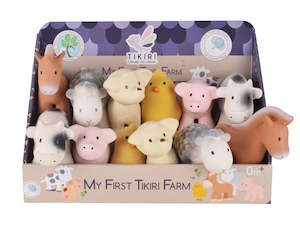 Baby wear: Tikiri My First Farm Animals - Natural Rubber Teether Toys